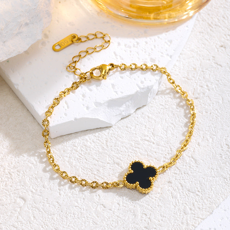 Gold Clover Female Light Luxury Simplicity High Sense Niche Design Bracelet