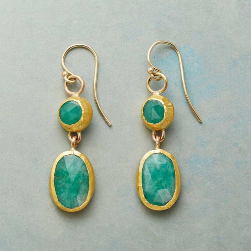 Durable Drop-shaped Blue Gem Handmade Drop Rings