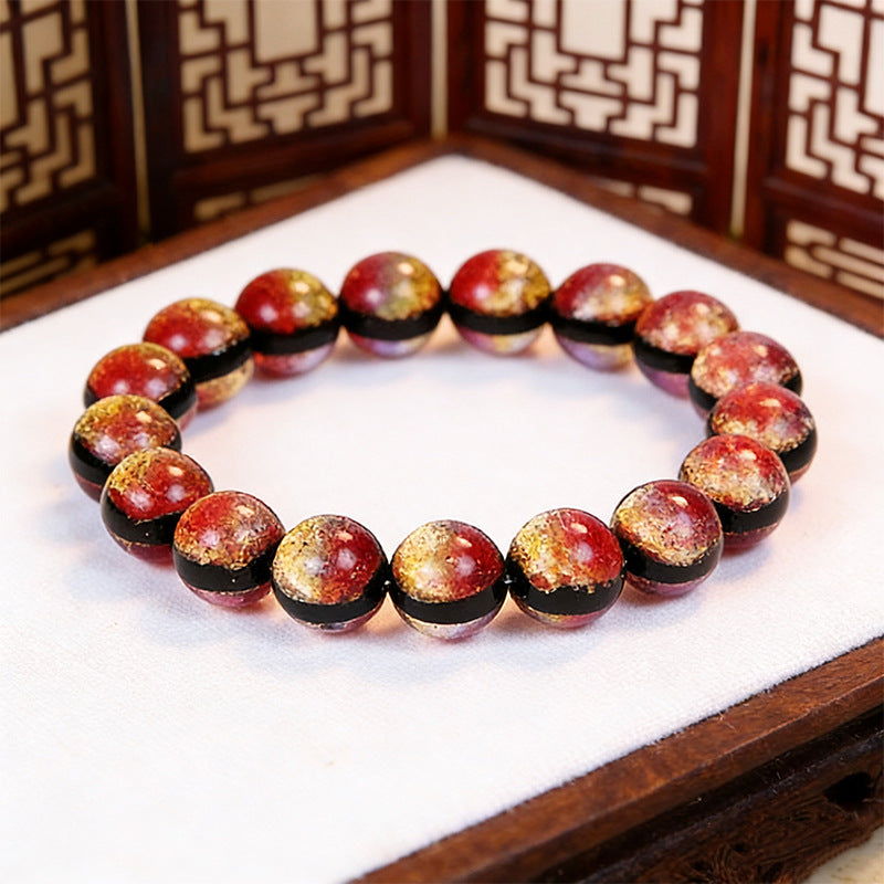 Sier Foil Luminous Beaded Gradient Color High Bracelets