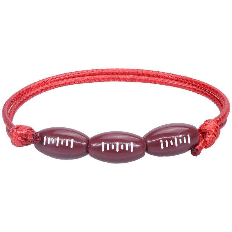 Basketball Baseball Wax Line Woven Softball Tennis Rugby Bracelets