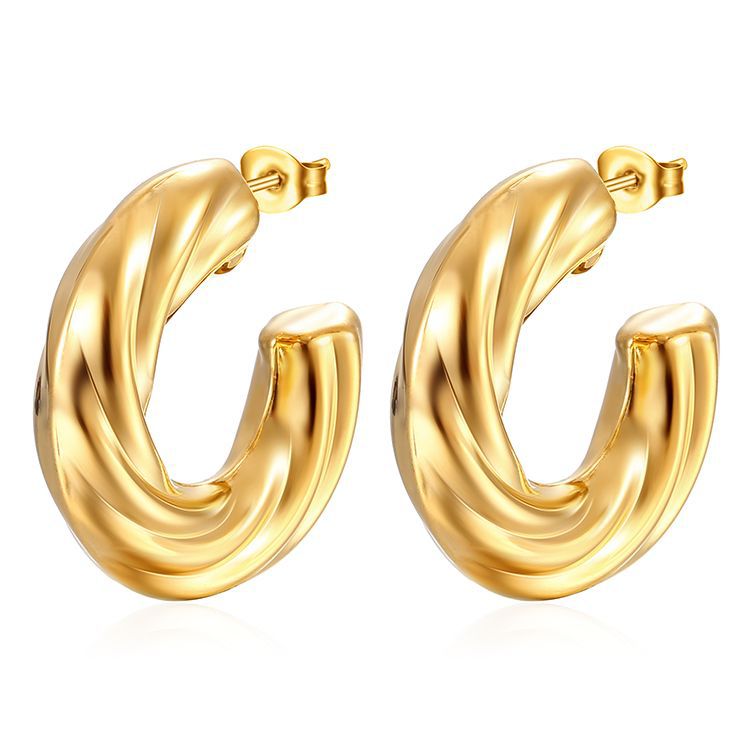 Women's Stainless Steel Hollow Ear Clip Retro Earrings