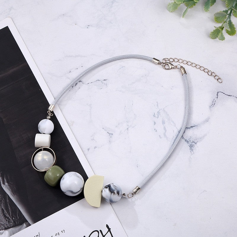 Women's Geometric Beaded Light Luxury Fashion Simple Clavicle Necklaces