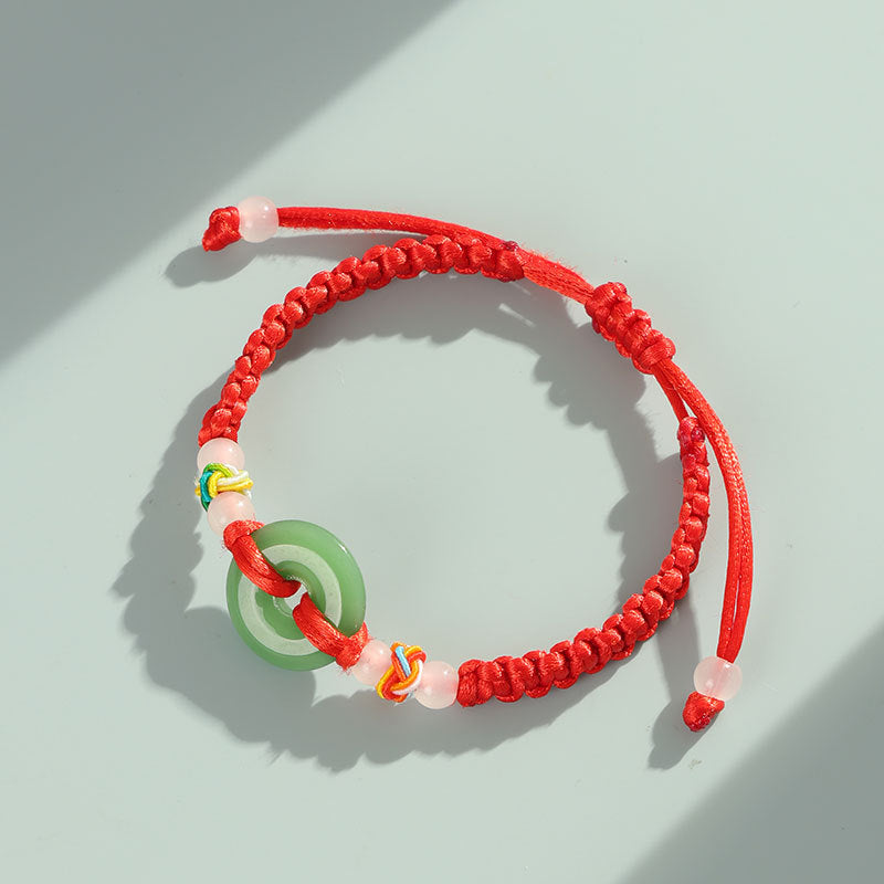 Women's & Men's Jade Peace Buckle Hand-woven Couple Stall Hand Bracelets
