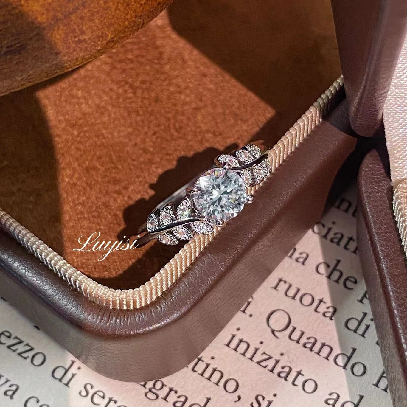 Moon Osmanthus Zircon Female Fresh Sweet Elegant High Sense Ring