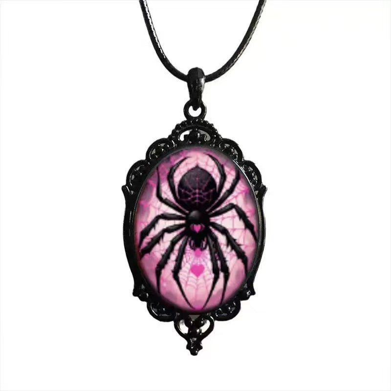 Halloween Blood Spider Round Web Vintage Earrings