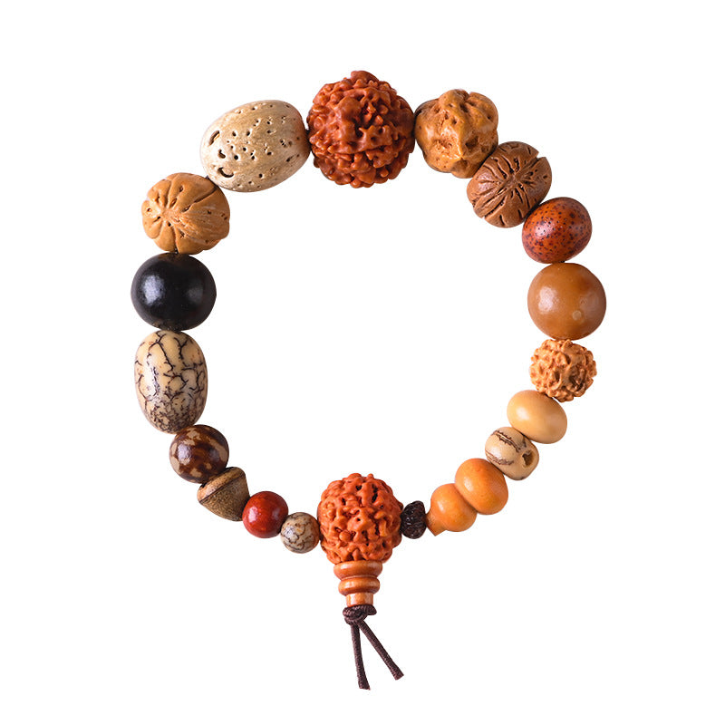 Women's & Men's Eighteen Prayer Beads Multi Jewels Bodhi Seed Bracelet