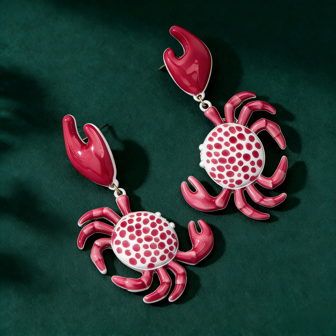 Personalized Crab Cute Light Luxury Minority Beach Earrings