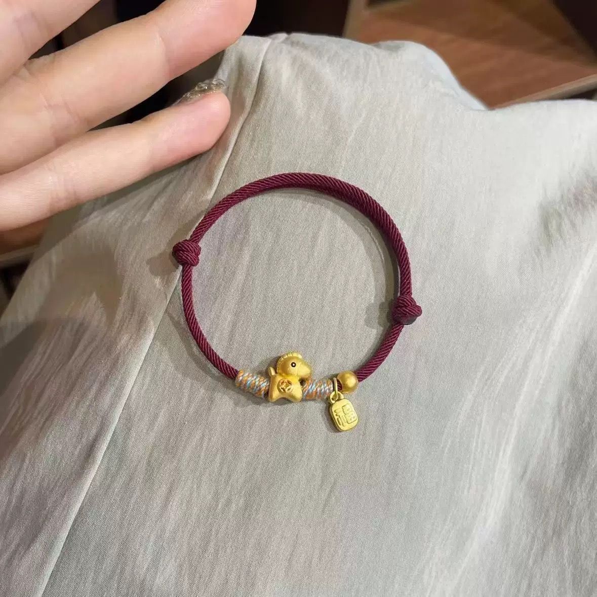 Women's & Men's Rich Pony Ancient French Horse Life Red Rope Hand Strap Bracelet