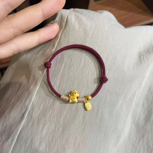 Women's & Men's Rich Pony Ancient French Horse Life Red Rope Hand Strap Bracelet