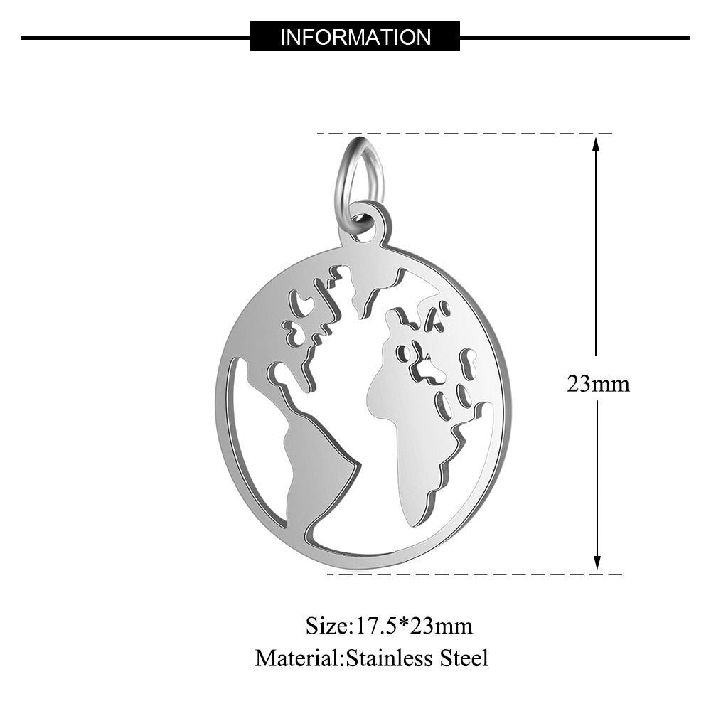 Steel Ornament Map Pineapple Gear Feather Bear Pendants