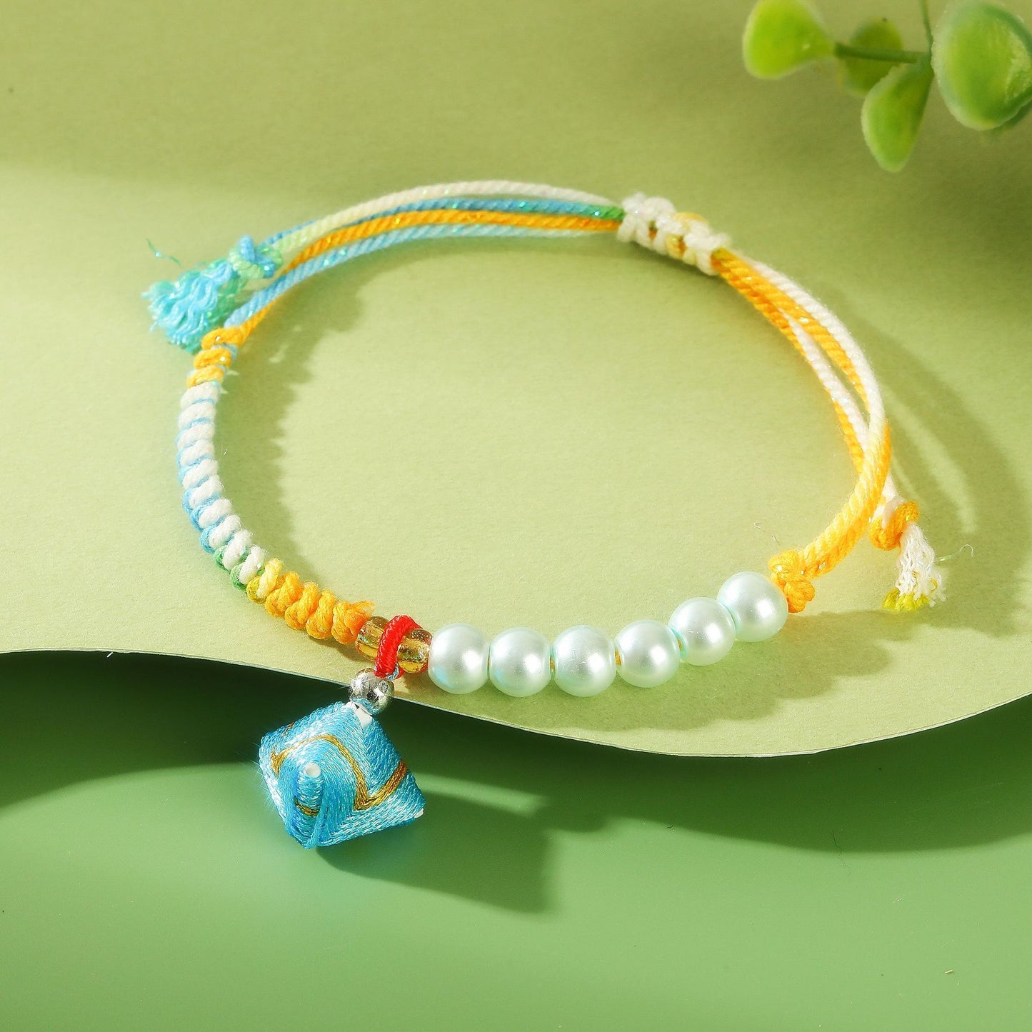 Colorful Rope Dragon Boat Festival Carrying Imitation Pearl May Gift Bracelet