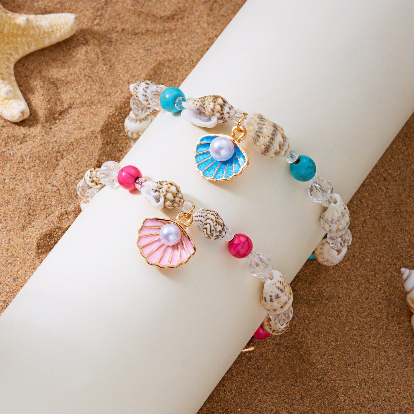 Bohemian Beach Foot Fashion Conch Crystal Bracelet