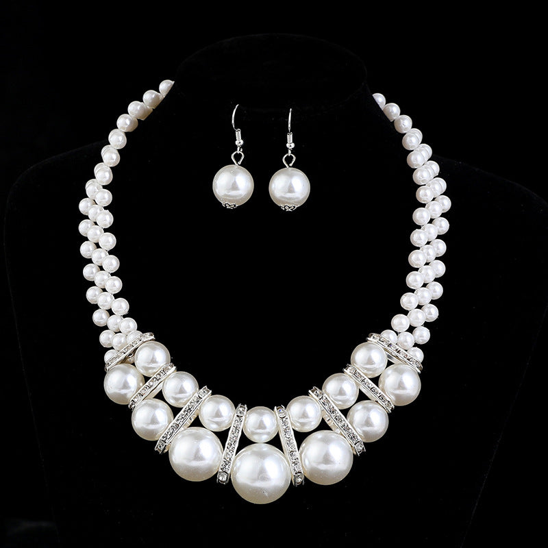 Comfortable Classy Bridal Full Diamond Clavicle Jewelry Set