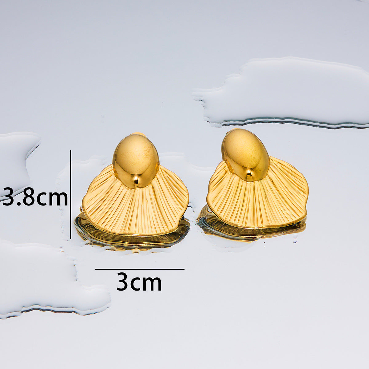 Women's Fashion Exaggerated Titanium Steel Ear High Sense Design Electroplating Stud Earrings