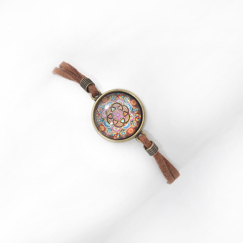 Fashion Retro Folk Art Handmade Gem Veet Rope Bracelet