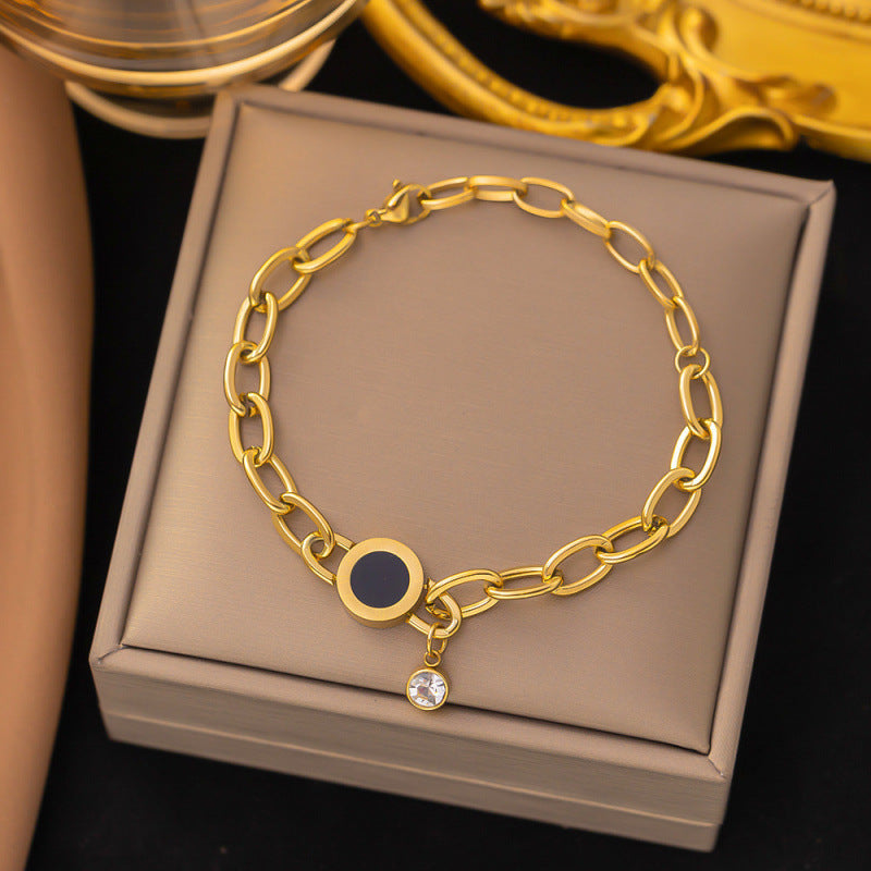 Titanium Steel Female Gold Fashion Light Luxury High Bracelets
