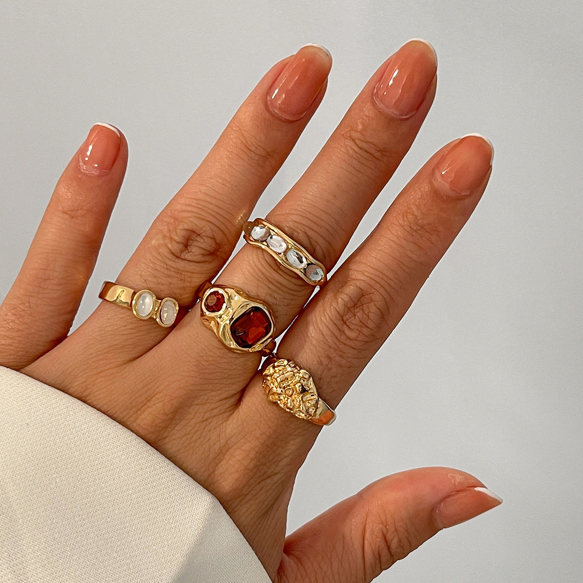 Sweet Cool Lava Geometric Diamond Suit Personality Rings