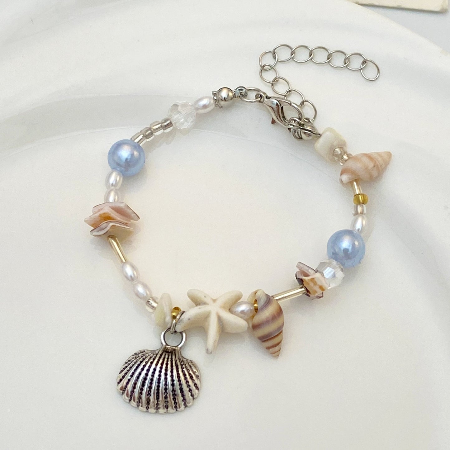 Retro Purple Imitation Pearl High Sense Design Bracelet
