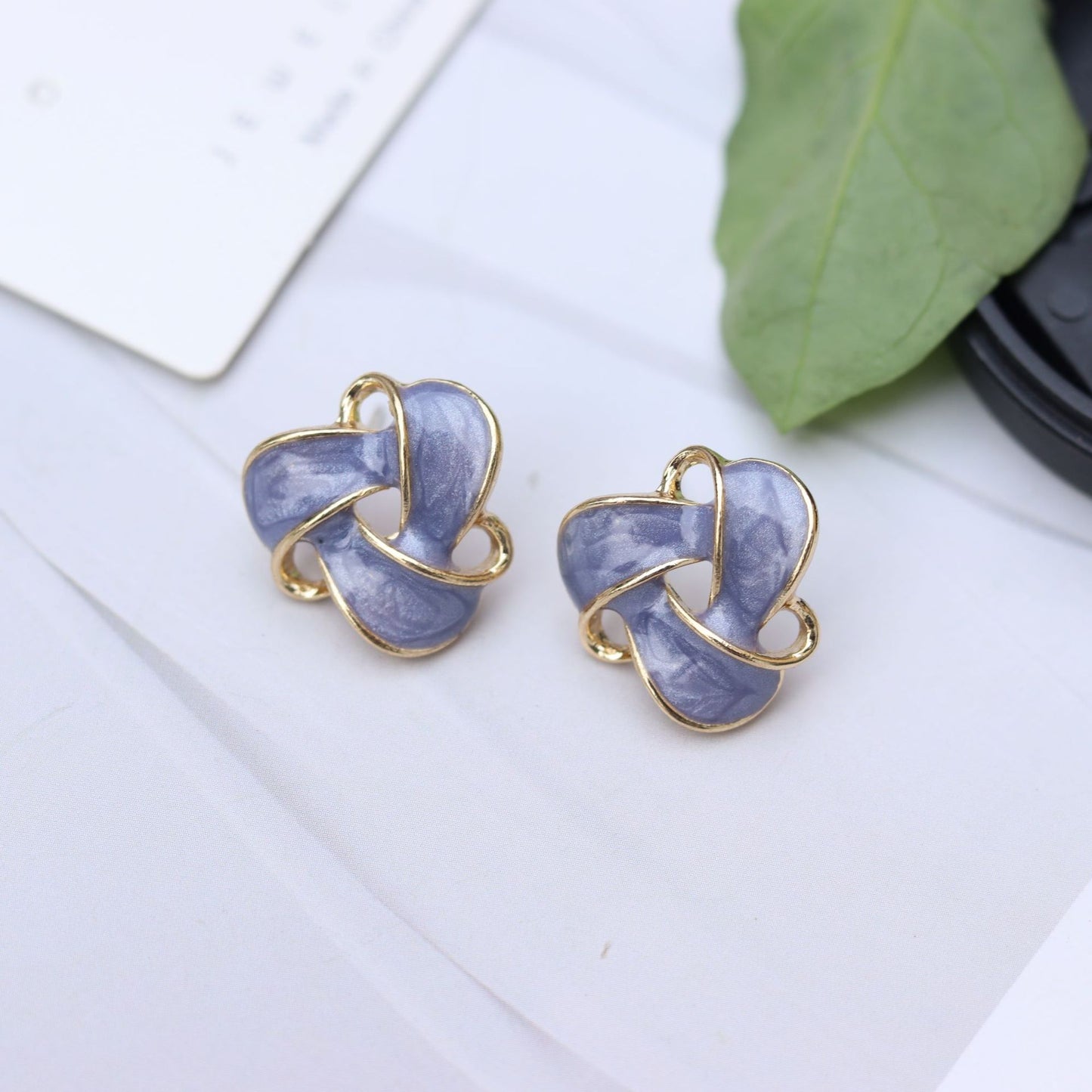 Enamel Drip Triangle Geometric Ear Palace Style French Fashion Stud Earrings