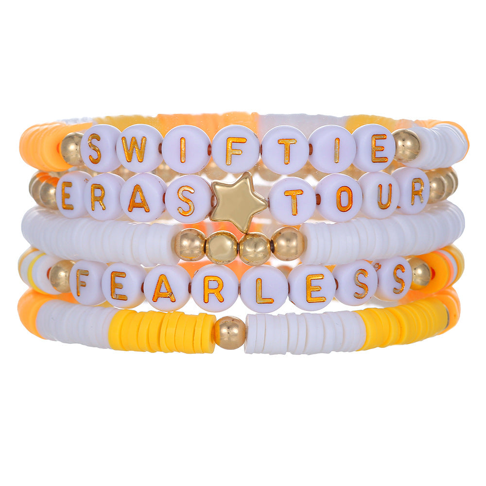 Women's Swift Fan Reputation English Letter Polymer Bracelets