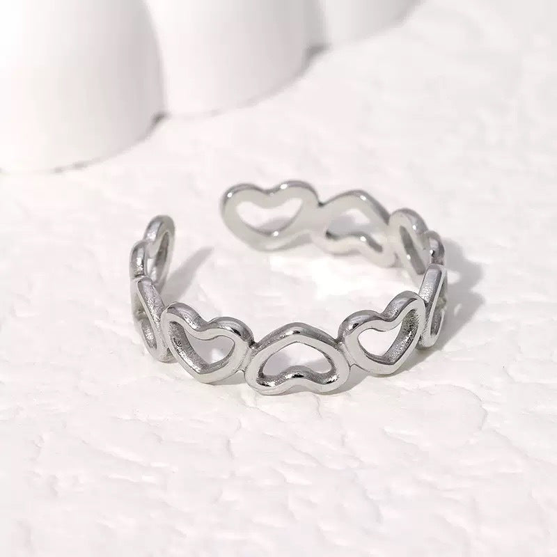 Fashion Trend Heart Shape Mirror Surface Polished Ring