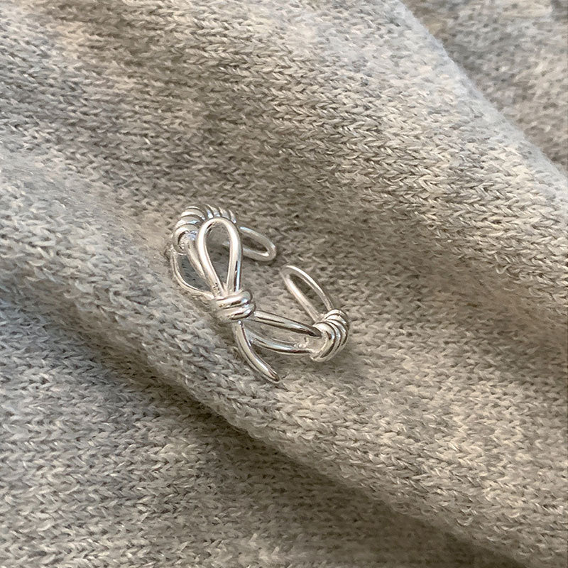 Line Winding Bow Female Niche Design Personality Fashion Earrings