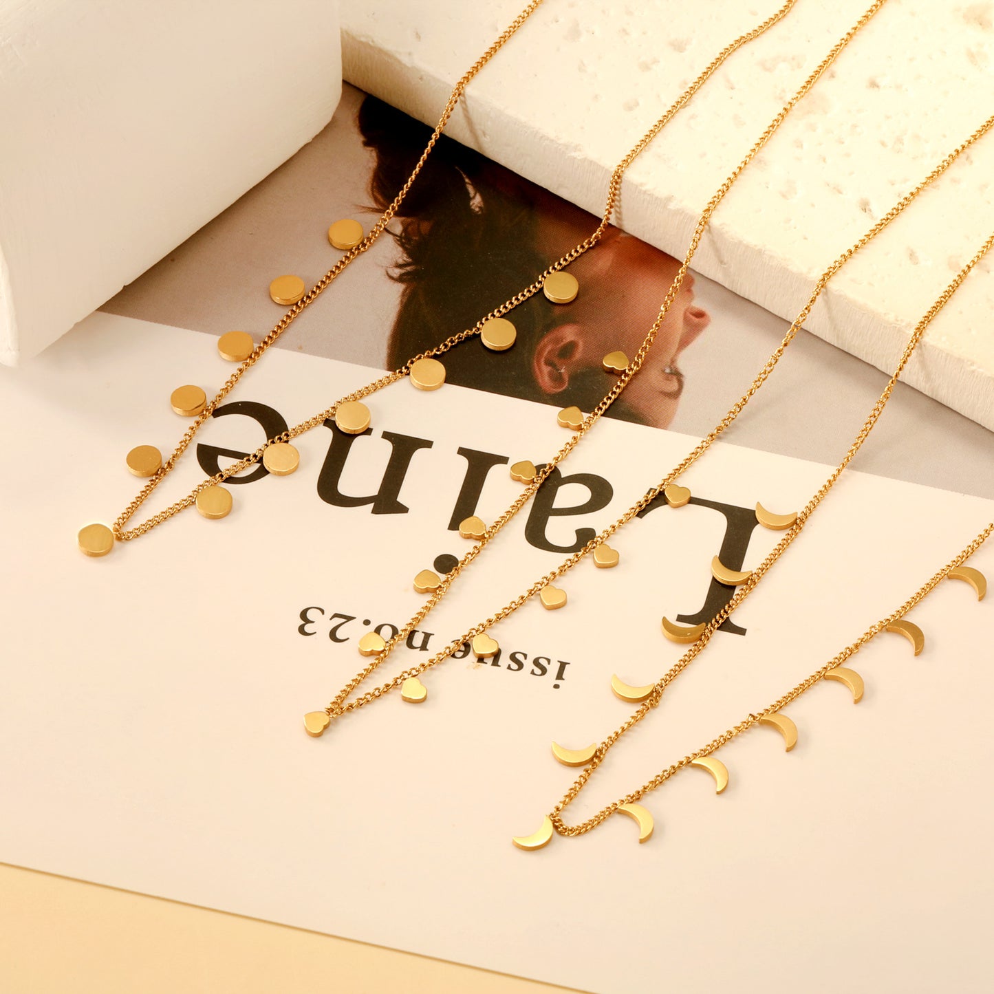 Niche High-grade Simple Temperamental Geometric Electroplated Stainless Necklaces