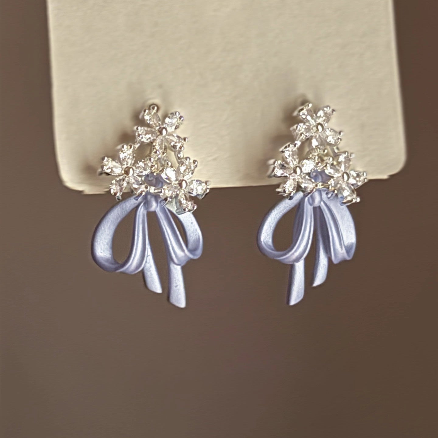 Women's French Style Sparking Zirconium Bridal Bouquet For Niche Design Earrings