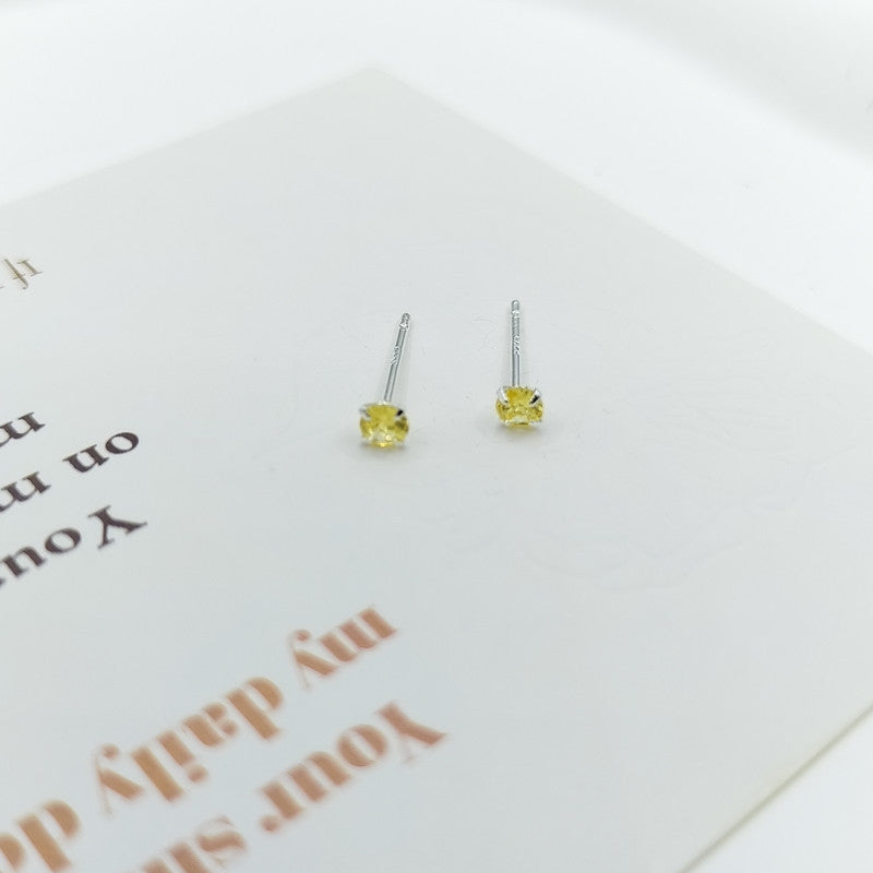 Sier Pin Simple Exquisite Petite Ear Stud Earrings