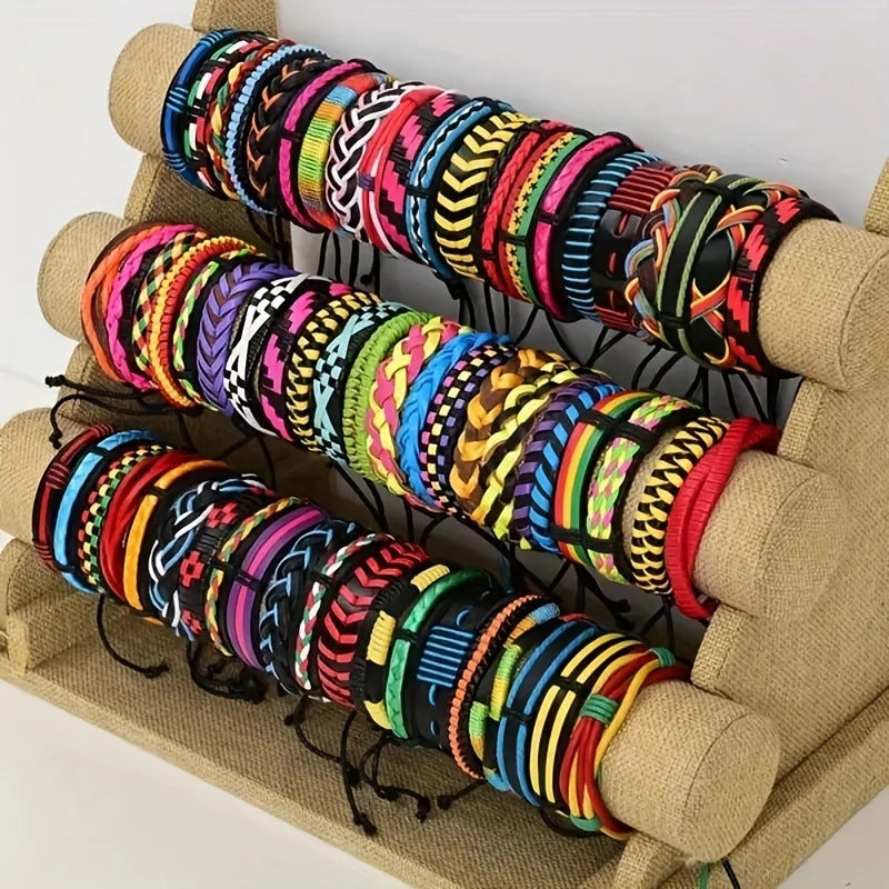 Suit Any Mixed Color Hand-woven Leather Bracelets