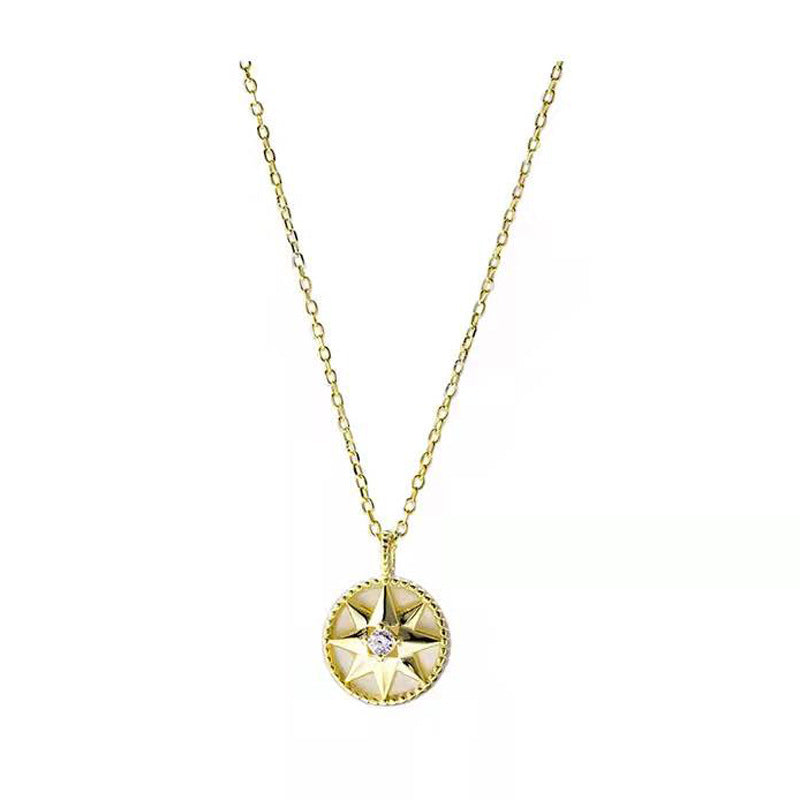 Awn Star Lucky Compass Female White Shell Necklaces