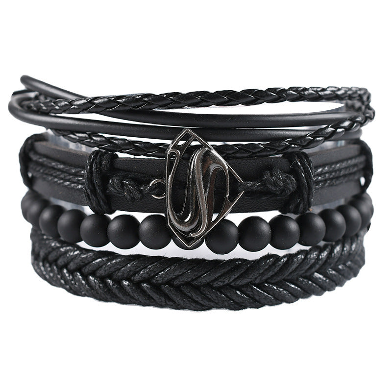 Women's & Men's Ornament Simple Hand Woven Rope Leather Bracelets