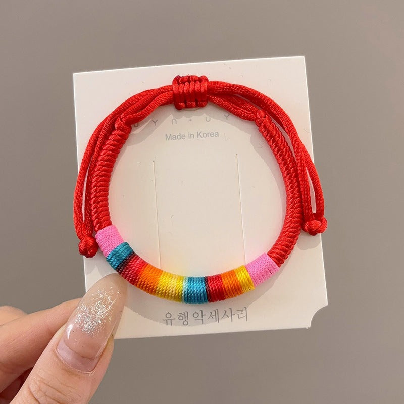 Women's & Men's Colorful Braided Rope Thread Design Simple Bracelet