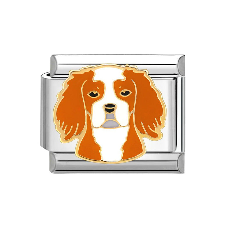 Hot Stainless Steel Italian Module Puppy Pattern Free Bracelet