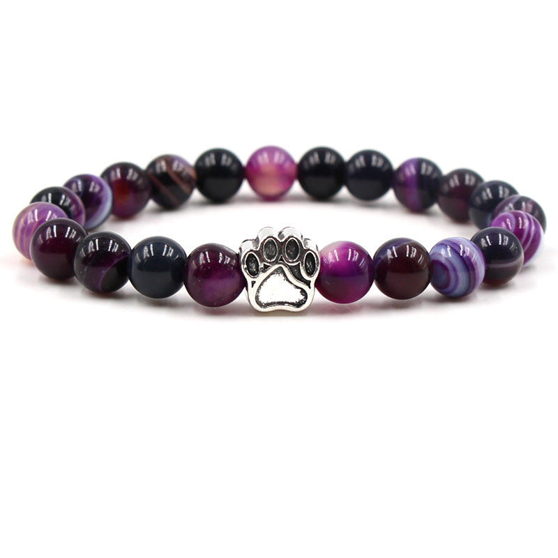 Holiday Gift Beaded Adjustable Foot Volcanic Rock Obsidian Turquoise Dog's Bracelets