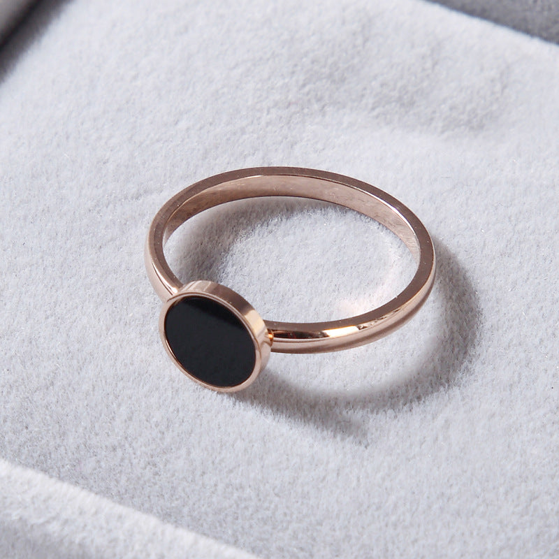 Women's Panther Rose Gold Simple Titanium Steel Index Finger Ring