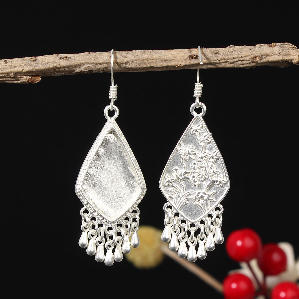 Ethnic Minority Style Handmade Miao Sier Earrings