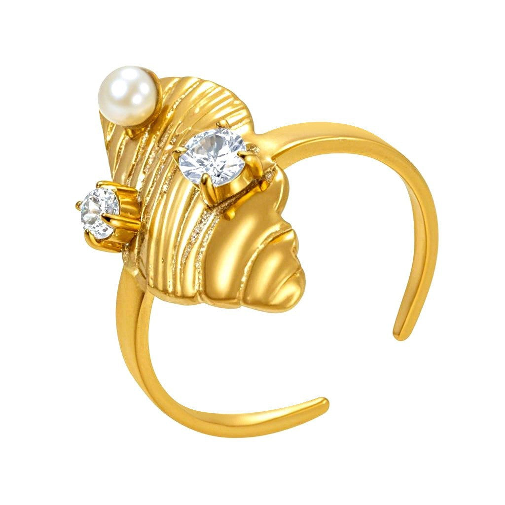 Stainless Steel Irregular Line Love Heart-shaped High-grade Ring