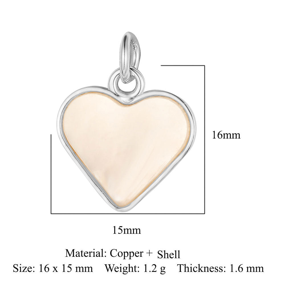 Butterfly Crab Copper Zircon Heart Shell Pendants