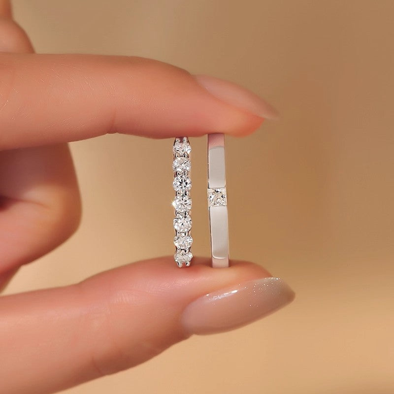 Stackable Moissanite Male Female Couple Pair Loose Mouth One Of Rings