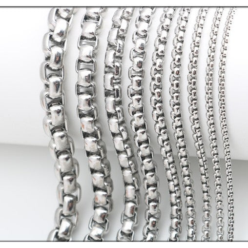 Stainless Steel Square Pearl Chain Titanium Bag For Necklace