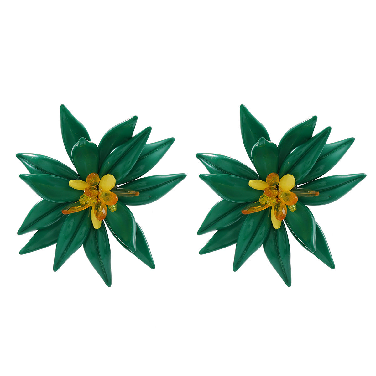 Z High-key Dignified Style Multicolor Flower Earrings