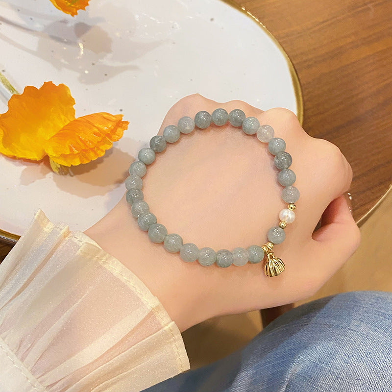 Sweet Optimized Burma Jade Simple Girly Heart Lotus Bracelets