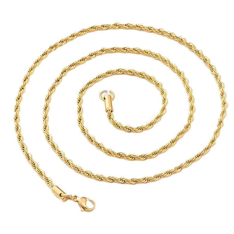 Ornament Simple Clavicle Chain Gold Curb Necklaces