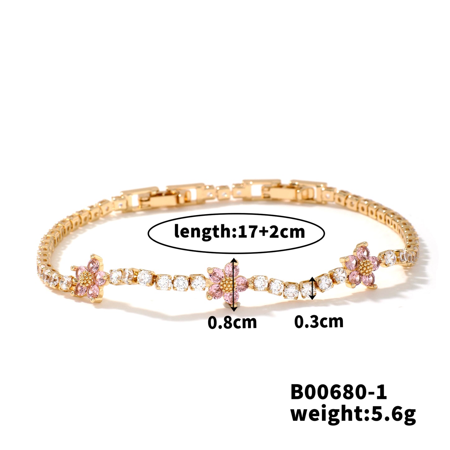 Style Copper Inlaid Zircon Sweet Elegance Niche Bracelets