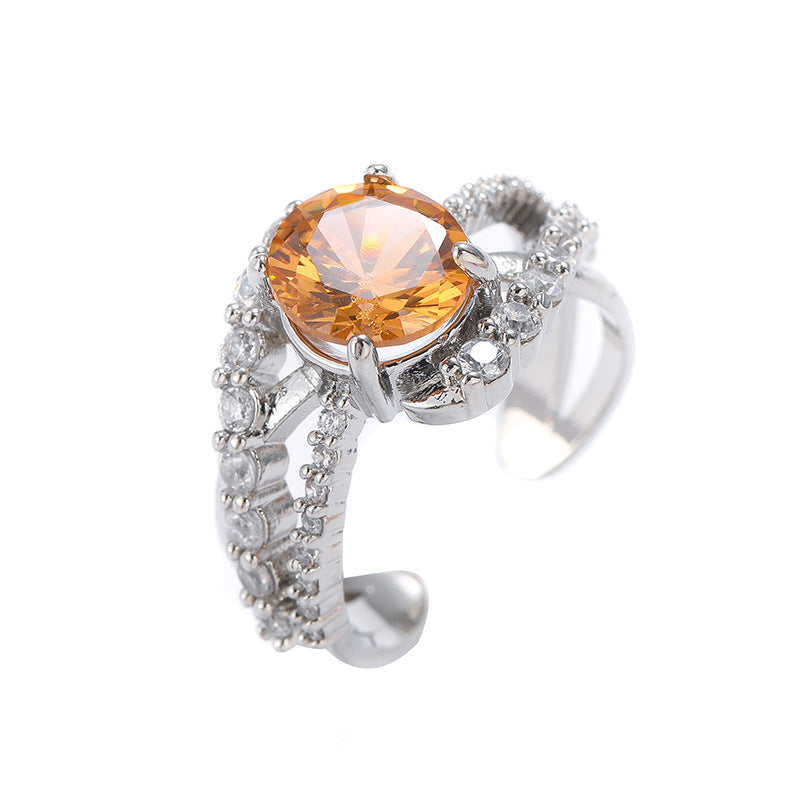 Women's Copper Color Zircon Affordable Luxury Fashion Rings