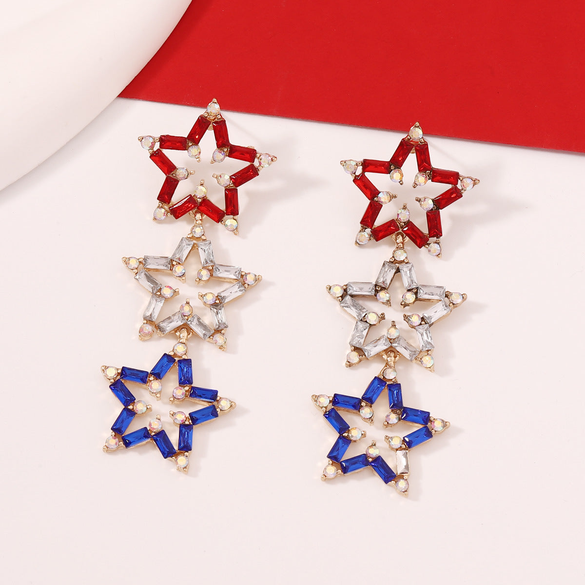 Geometric Five-pointed Star Diamond Temperament Entry Lux Niche Rings