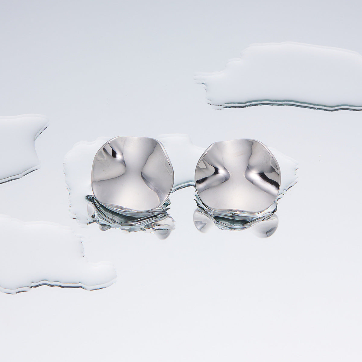 Women's Fashion Exaggerated Titanium Steel Ear High Sense Design Electroplating Stud Earrings