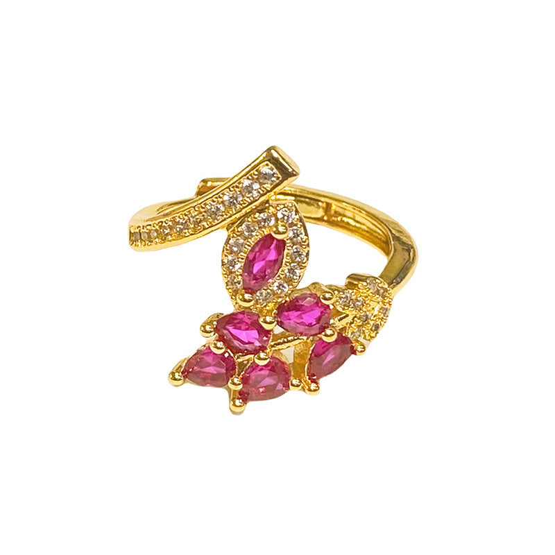 Retro Affordable Luxury Western Region Lace Hollow Out Rings