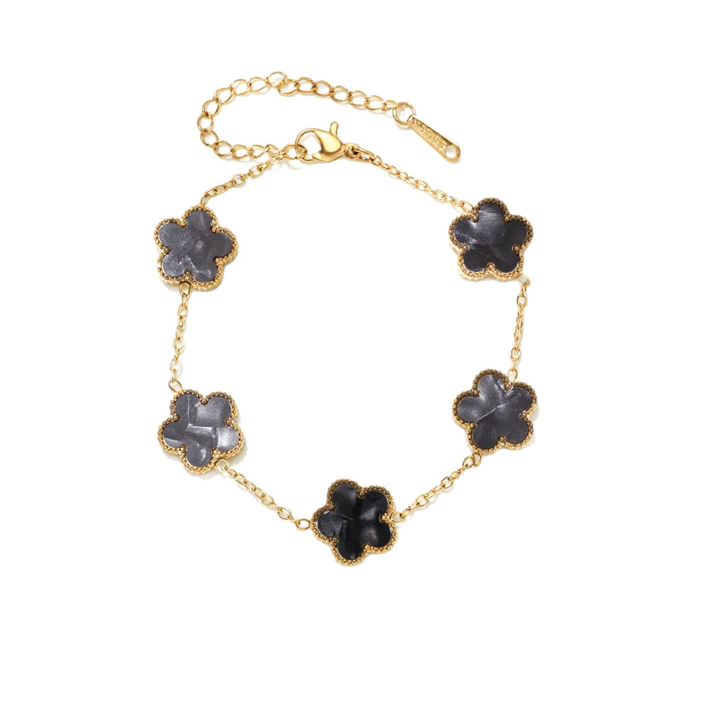 Women's Steel Gold-plated Parthenocissus Grass Plaid Fashion Simple Light Bracelet